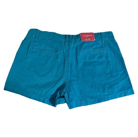 NWT Merona Sz 4 Women's Chino Shorts turquoise color - Picture 2 of 8